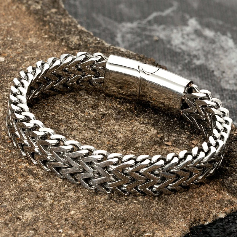 Pulseira de Corrente Dupla - Prateada - Image 6