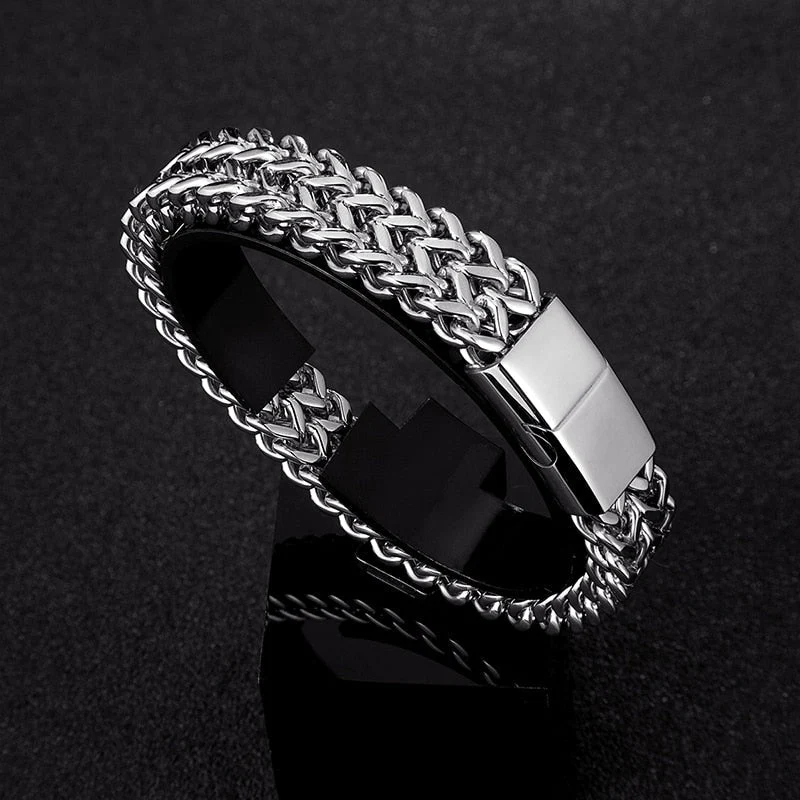 Pulseira de Corrente Dupla - Prateada - Image 4