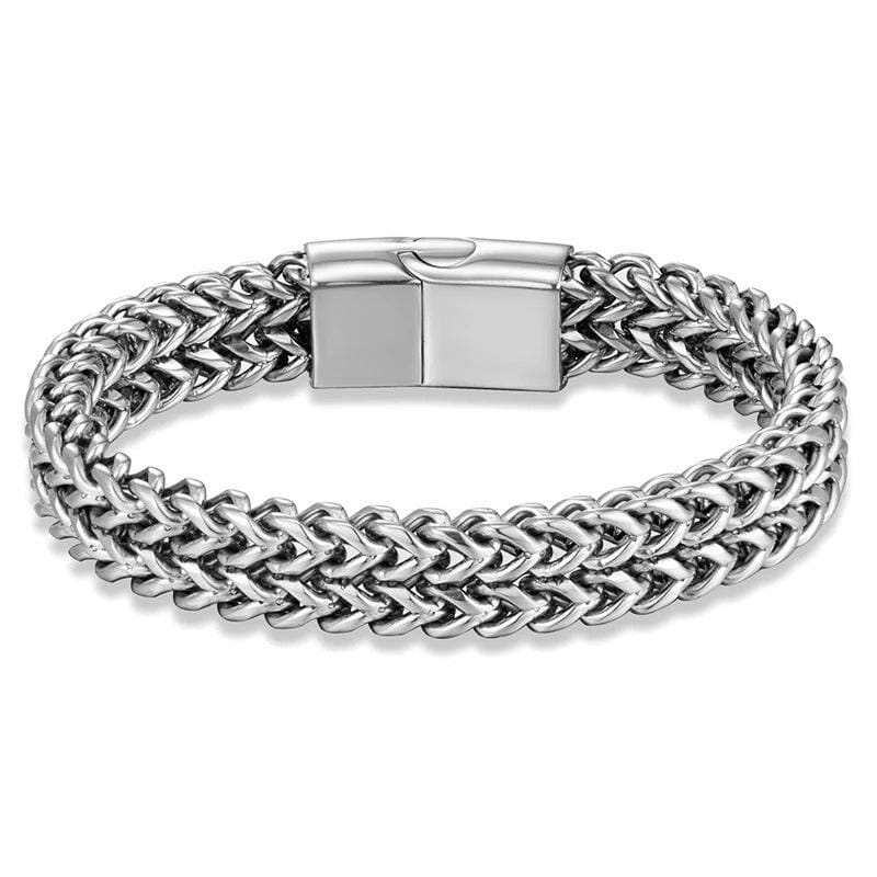 Pulseira de Corrente Dupla - Prateada