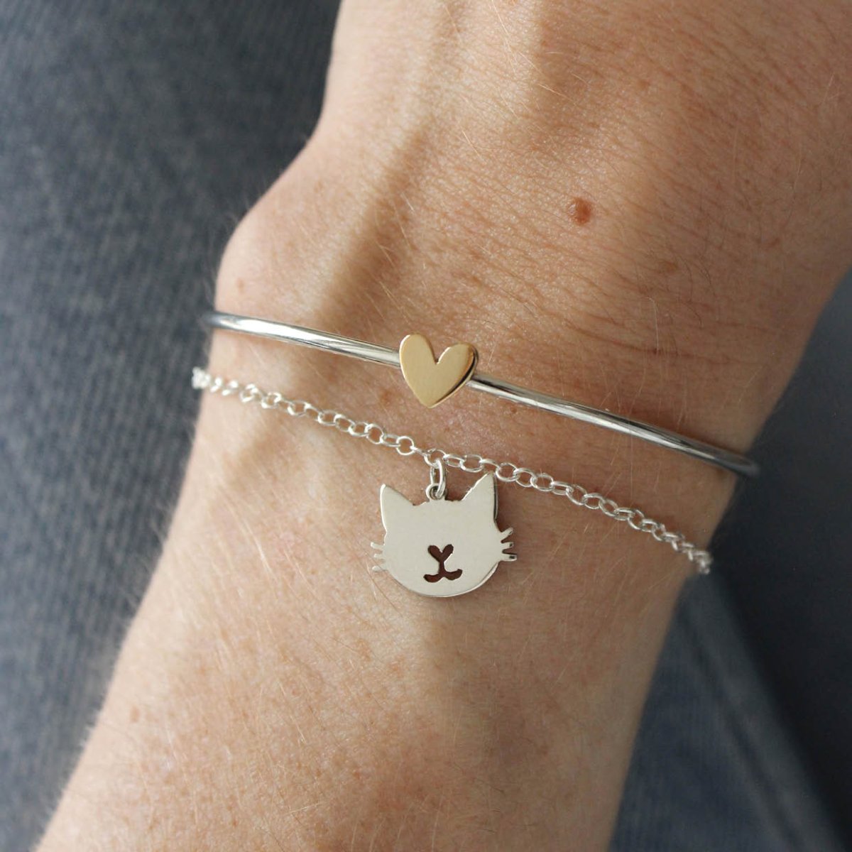 Pulseira rosto de gatinho em prata 960 - Image 2