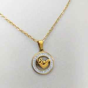 Colar Love Aço Inox Antialérgico