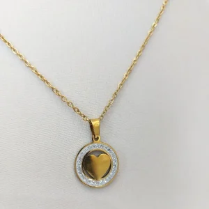 Colar Amor Dourado Aço Inox Não Escurece