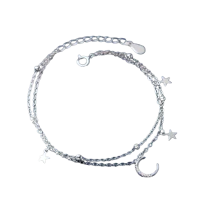 Pulseira de Prata com Estrelas